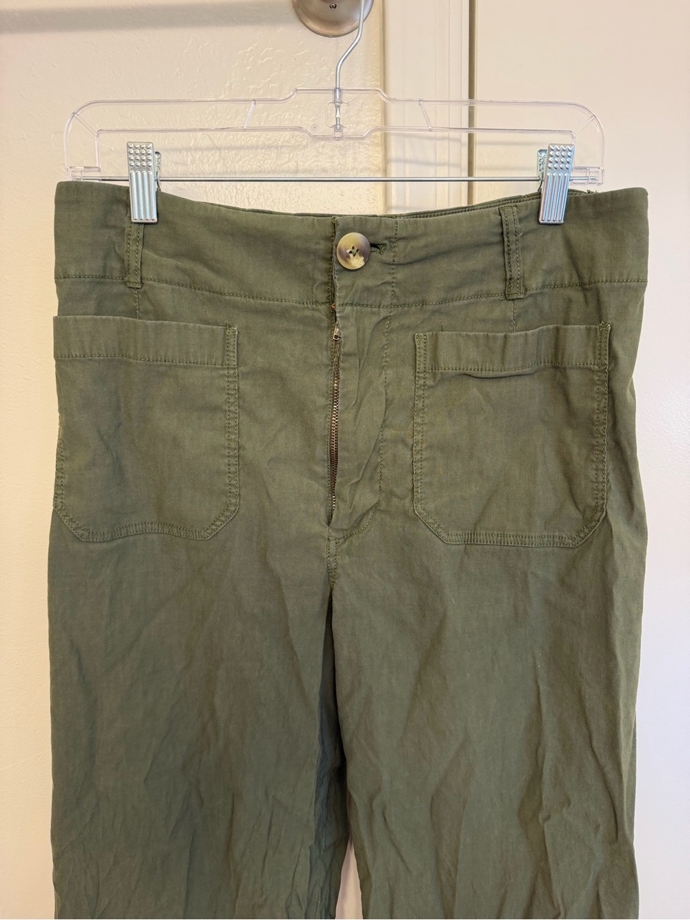 Maeve Anthropologie Olive Green Colette Pants Wide Leg Size 31 Women’s - Picture 2 of 7